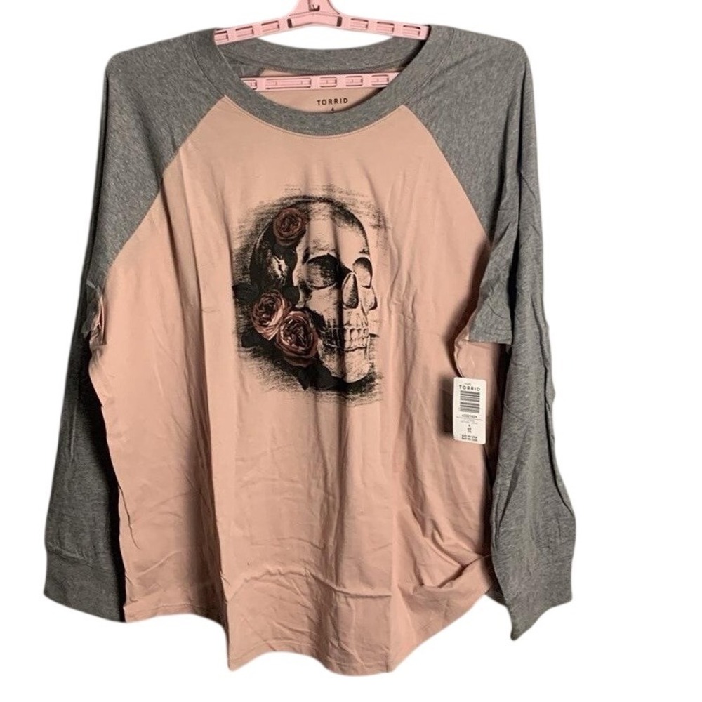NWT Torrid Skull Floral Classic Fit Crew Heritage Jersey Tee 2X - Picture 8 of 11